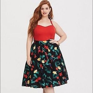 Torrid / Retro Chic Tropical vintage style skirt